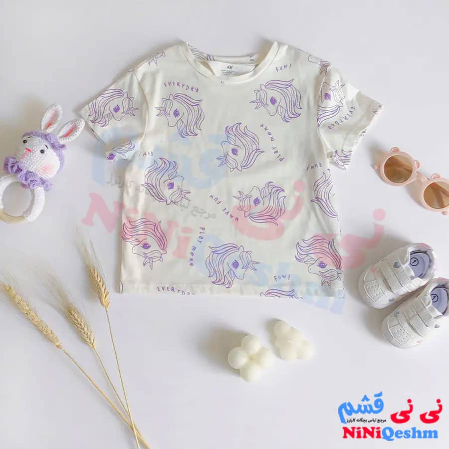 تیشرت دخترانه استین کوتاه کد 21194