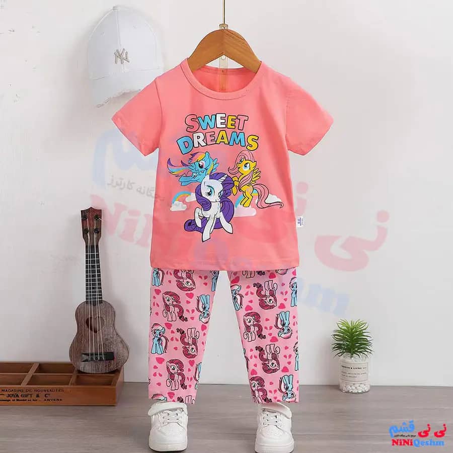 تیشرت شلوار دخترانه رنگ صورتی