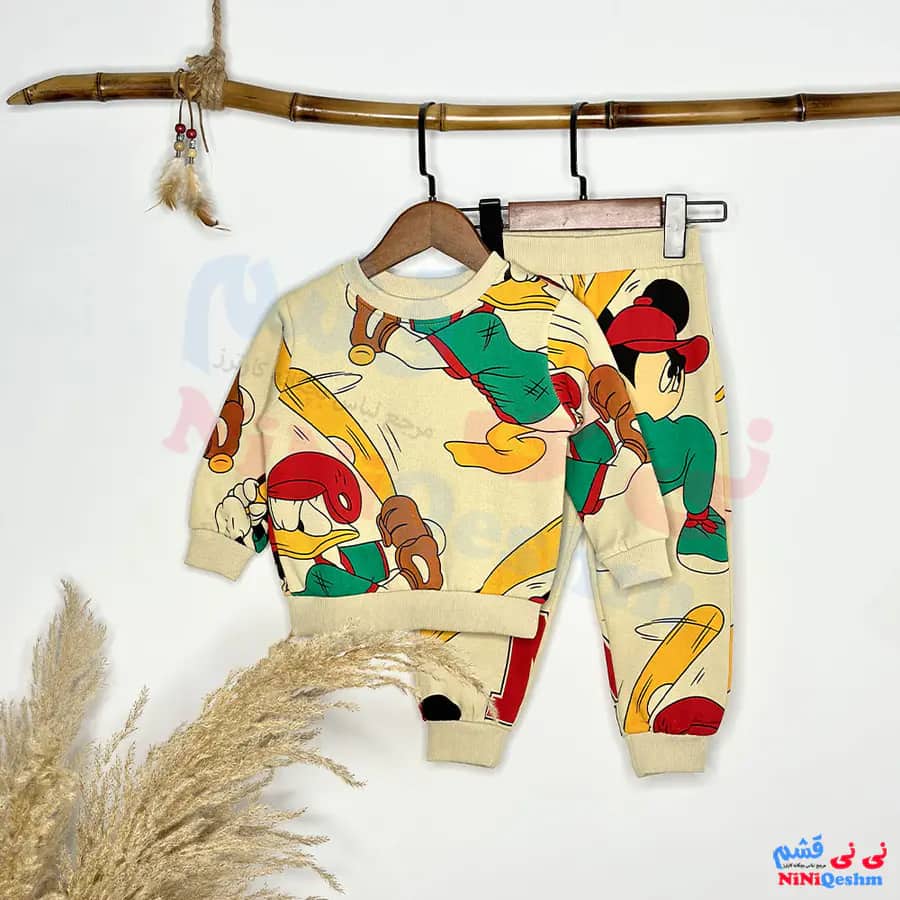 ست بلوز شلوار بچه گانه طرح اردک و میکی موس