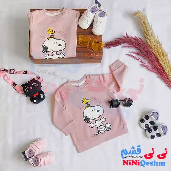 بلوز بچه گانه تو کرک رنگ کالباسی طرح اسنوپی