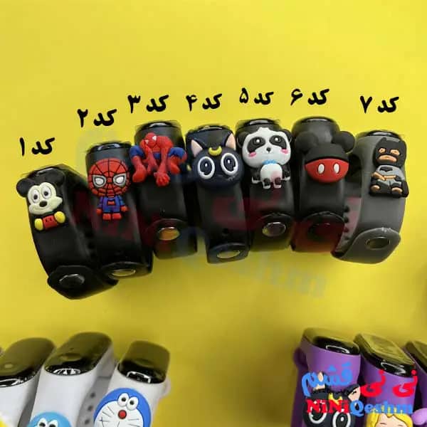 ساعت دیجیتالی بچگانه رنگ مشکی طرح فانتزی عروسکی