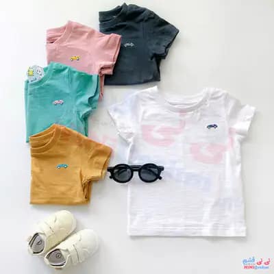 تیشرت بچه گانه استین کوتاه رنگ سفید ساده