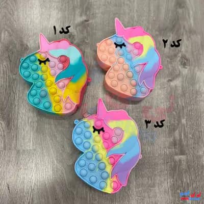 کیف پاپیت سیلیکونی طرح یونیکورن هفت رنگ