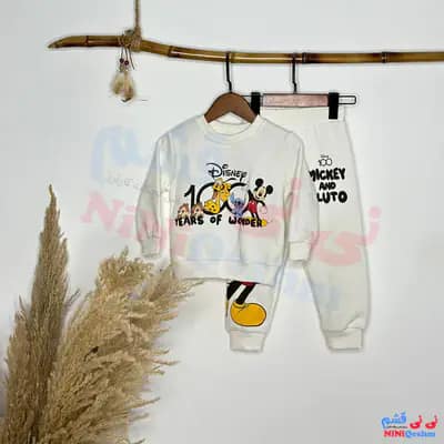 بلوز شلوار بهاره ، پاییزه بچه گانه رنگ سفید طرح میکی ماوس