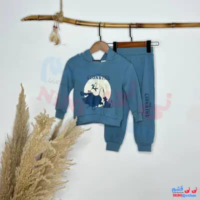 هودی شلوار آبی نفتی جذاب بچه گانه 2 تا 6 سال
