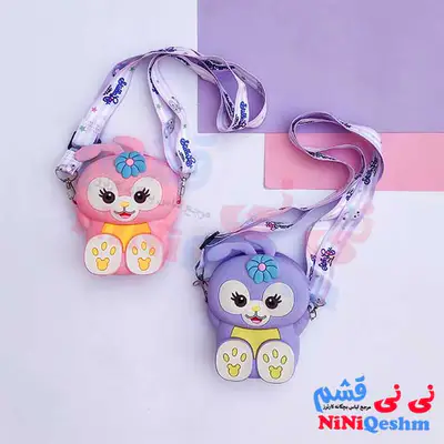 کیف فانتزی سیلیکونی دخترانه رنگ صورتی و بنفش