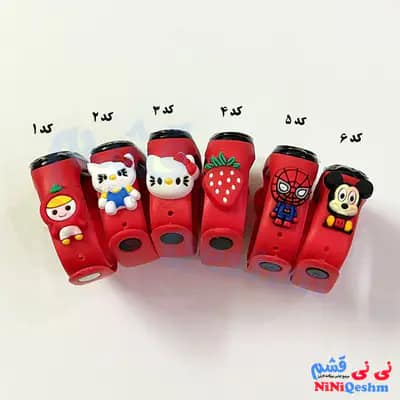 ساعت دیجیتالی بچه گانه رنگ قرمز طرح عروسکی
